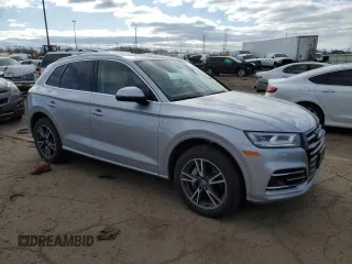 2020 Audi Q5 Premium Plus with VIN WA1E2AFY5L2046865, listed as a Copart auction lot 53377435 with 15,297 mi miles and Salvage title. Bid and sale history available at DreamBid. Image 4.