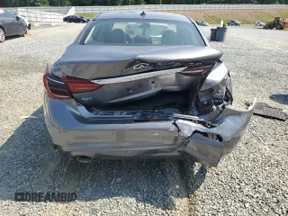 2018 Infiniti Q50 Luxe with VIN JN1EV7AR8JM443555, listed as a Copart auction lot 59691455 with 65,615 mi miles and Salvage title. Bid and sale history available at DreamBid. Image 6.