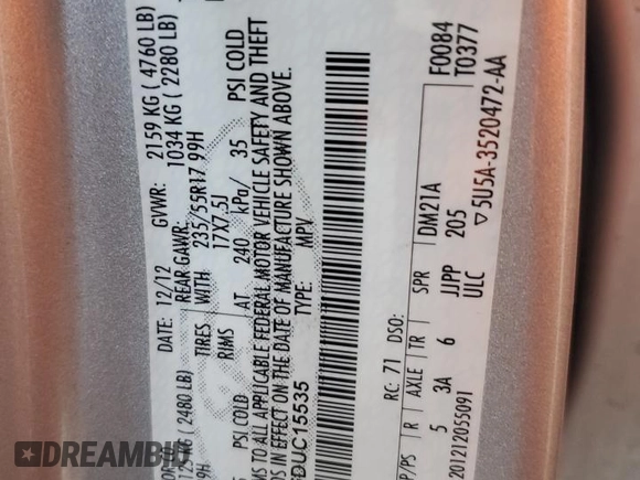 2013 Ford Escape SE with VIN 1FMCU0G95DUC15535, listed as a Copart auction lot 52419455 with 130,043 mi miles and Salvage Title. Bid and sale history available at carsss.com. Image 16.