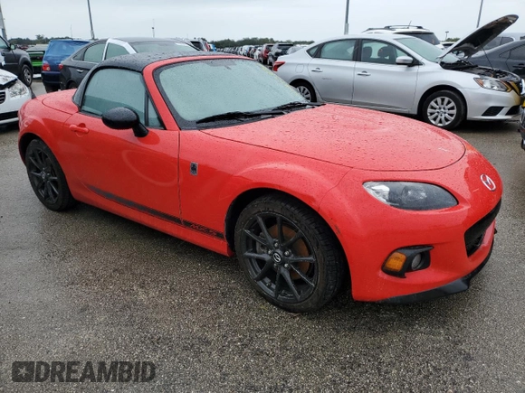 2014 Mazda MX-5 Miata Club with VIN JM1NC2MF7E0235798, listed as a Copart auction lot 73833874 with Not provided miles and Non repairable. Bid and sale history available at DreamBid. Image 4.