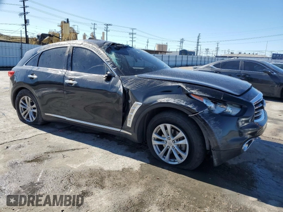 2016 Infiniti QX70 with VIN JN8CS1MU5GM671391, listed as a Copart auction lot 47544115 with 111,425 mi miles and Salvage title. Bid and sale history available at DreamBid. Image 4.