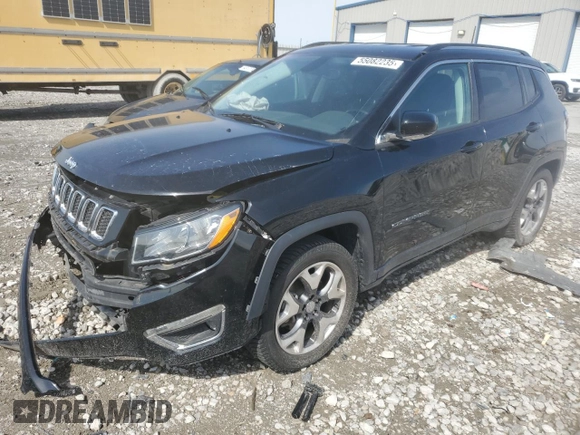 2020 Jeep Compass Limited z VIN 3C4NJCCBXLT187577, wystawiony jako Copart lot #55082235 z przebiegiem 81 387 mil mil oraz Szkoda całkowita • Salvage title. Historia ofert i sprzedaży dostępna na DreamBid. Obrazek 1.