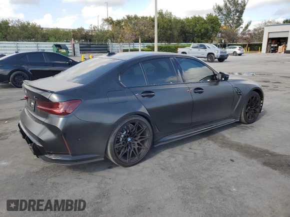 2023 BMW M3 Competition xDrive z VIN WBS43AY07PFR10800, wystawiony jako Copart lot #50604115 z przebiegiem 15 898 mil mil oraz Czysty tytuł • Clean title. Historia ofert i sprzedaży dostępna na DreamBid. Obrazek 3.