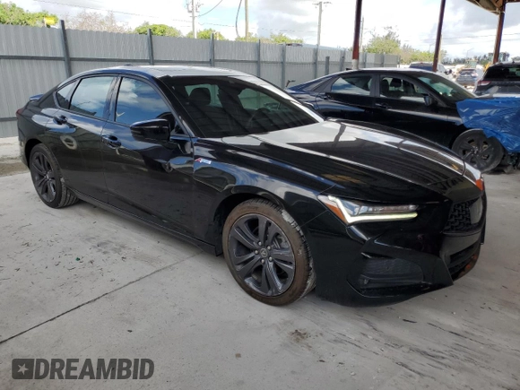 2022 Acura TLX w/A-Spec Package with VIN 19UUB5F57NA000267, listed as a Copart auction lot 60455005 with 26,040 mi miles and Salvage title. Bid and sale history available at DreamBid. Image 4.