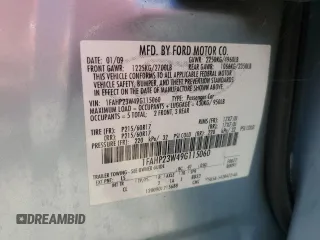 2009 Ford Taurus SE with VIN 1FAHP23W49G115060, listed as a Copart auction lot 53913125 with 91,754 mi miles and Salvage Title. Bid and sale history available at carsss.com. Image 12.