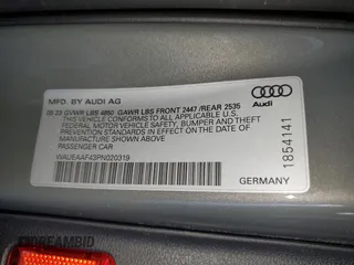 2023 Audi A4 S line Premium Plus with VIN WAUEAAF43PN020319, listed as a Copart auction lot 54389645 with 36,942 mi miles and Clean Title. Bid and sale history available at DreamBid. Image 12.