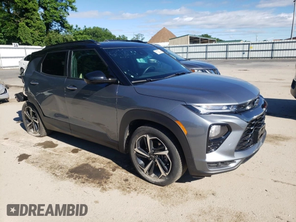 2021 Chevrolet TrailBlazer RS with VIN KL79MUSLXMB095197, listed as a Copart auction lot 61250744 with 41,244 mi miles and Salvage Title. Bid and sale history available at DreamBid. Image 4.