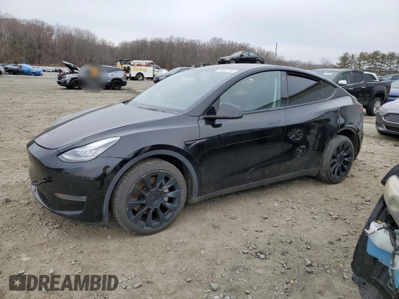 2020 Tesla Model Y Long Range with VIN 5YJYGDEE0LF045391, listed as a Copart auction lot 45642765 with 53,964 mi miles and Salvage Title. Bid and sale history available at DreamBid. Image 1.