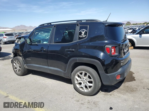 2017 Jeep Renegade Latitude with VIN ZACCJBBB8HPG57686, listed as a Copart auction lot 53922045 with 63,907 mi miles and Salvage title. Bid and sale history available at DreamBid. Image 2.