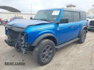 2021 Ford Bronco with VIN 1FMDE5BH7MLA94882, listed as a IAAI auction lot 42354955 with 32,837 mi miles and . Bid and sale history available at DreamBid. Image 2.