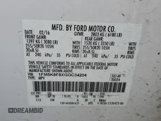 2016 Ford Explorer Limited with VIN 1FM5K8F8XGGC34204, listed as a Copart auction lot 51138245 with 120,971 mi miles and Salvage Title. Bid and sale history available at carsss.com. Image 13.