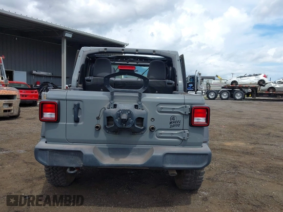 2021 Jeep Wrangler Unlimited Willys with VIN 1C4HJXDGXMW763324, listed as a IAAI auction lot 41643296 with 22,599 mi miles and . Bid and sale history available at DreamBid. Image 16.