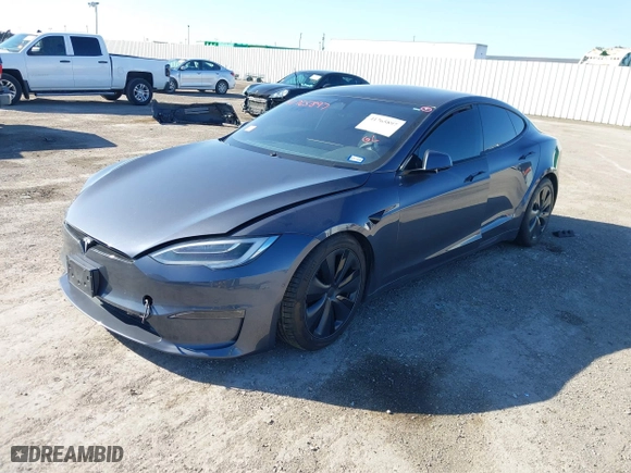 2022 Tesla Model S with VIN 5YJSA1E57NF467229, listed as a IAAI auction lot 41765897 with 1 mi miles. Bid and sale history available at carsss.com. Image 19.