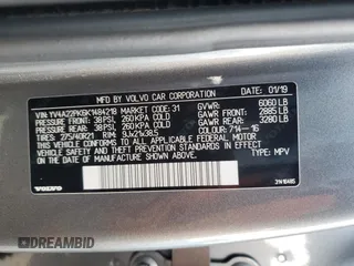 2019 Volvo XC90 Momentum with VIN YV4A22PK6K1484218, listed as a Copart auction lot 85004154 with 40,395 mi miles and Salvage Title. Bid and sale history available at carsss.com. Image 14.
