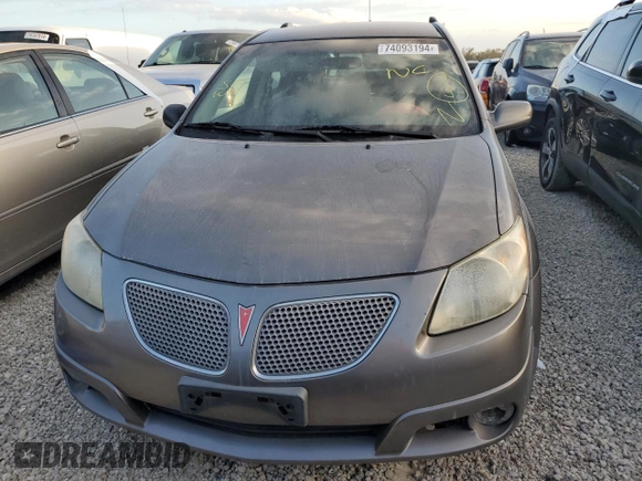 2005 Pontiac Vibe with VIN 5Y2SL66845Z447207, listed as a Copart auction lot 74093194 with 0 mi miles and Non Repairable. Bid and sale history available at carsss.com. Image 5.