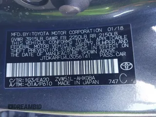 2018 Toyota Prius Two z VIN JTDKARFU4J3056141, wystawiony jako IAAI lot #41525929 z przebiegiem 127 414 mil mil oraz . Historia ofert i sprzedaży dostępna na DreamBid. Obrazek 9.