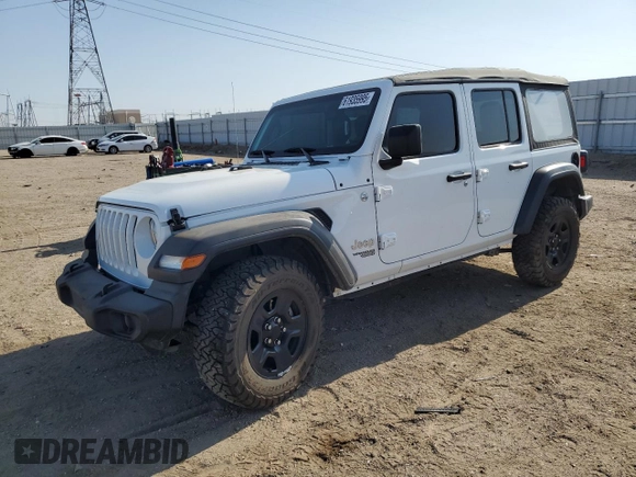 2018 Jeep Wrangler Unlimited Sport z VIN 1C4HJXDG0JW151905, wystawiony jako Copart lot #61935995 z przebiegiem 43 750 mil mil oraz Szkoda całkowita • Salvage title. Historia ofert i sprzedaży dostępna na DreamBid. Obrazek 1.
