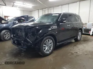 2020 Infiniti QX80 LUXE with VIN JN8AZ2NF5L9702550, listed as a Copart auction lot 72416774 with 101,864 mi miles and Salvage Title. Bid and sale history available at carsss.com. Image 1.