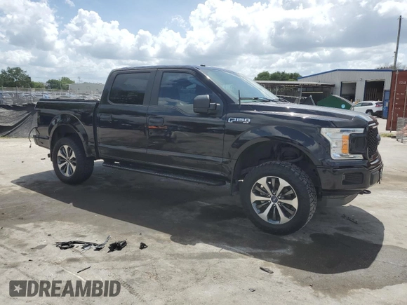 2019 Ford F-150 XL with VIN 1FTEW1EP2KFC68628, listed as a Copart auction lot 51612745 with 110,807 mi miles and Salvage Title. Bid and sale history available at carsss.com. Image 4.