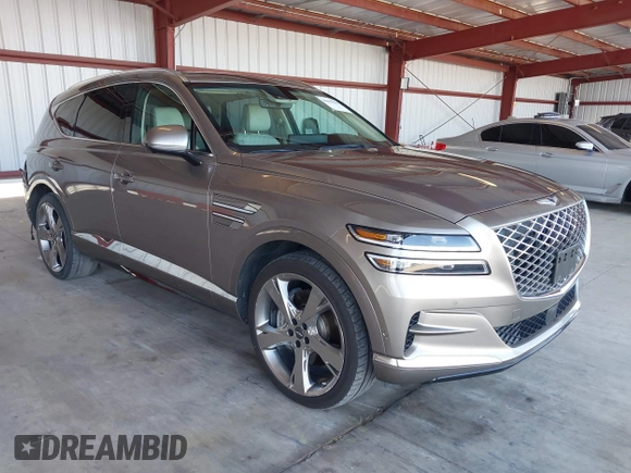 2021 Genesis GV80 with VIN KMUHCESC5MU031187, listed as a IAAI auction lot 42003804 with 65,909 mi miles and . Bid and sale history available at DreamBid. Image 1.