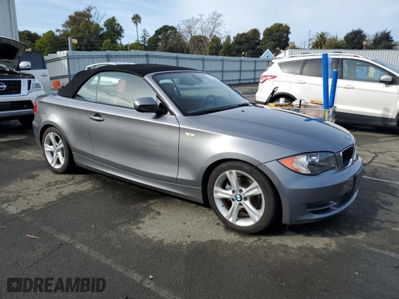 2011 BMW 1 Series 128i with VIN WBAUN1C50BVH83830, listed as a Copart auction lot 86539944 with 74,751 mi miles and Salvage Title. Bid and sale history available at carsss.com. Image 4.