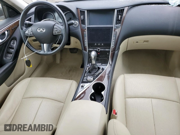 2014 Infiniti Q50 Premium with VIN JN1BV7AR1EM681496, listed as a Copart auction lot 61823625 with 53,261 mi miles and Salvage title. Bid and sale history available at DreamBid. Image 8.