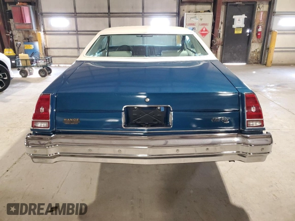 1976 Chevrolet Monte Carlo with VIN 1H57V6D483055, listed as a Copart auction lot 55043985 with 18,625 mi miles and Salvage title. Bid and sale history available at DreamBid. Image 6.