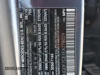 2014 Mercedes-Benz GL 450 with VIN 4JGDF7CE1EA278029, listed as a Copart auction lot 55501885 with 143,250 mi miles and Salvage title. Bid and sale history available at DreamBid. Image 13.