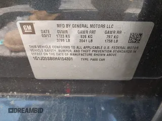 2017 Chevrolet Sonic LT z VIN 1G1JD5SB6H4154391, wystawiony jako IAAI lot #42581620 z przebiegiem 83 073 mil mil oraz . Historia ofert i sprzedaży dostępna na DreamBid. Obrazek 9.