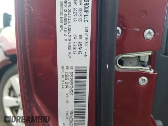 2015 Dodge Dart SXT with VIN 1C3CDFBB3FD242726, listed as a Copart auction lot 62867095 with 133,339 mi miles and Salvage title. Bid and sale history available at DreamBid. Image 12.