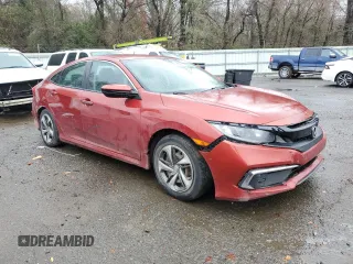 2019 Honda Civic LX with VIN 19XFC2F66KE041011, listed as a Copart auction lot 88009095 with 95,766 mi miles and Salvage Title. Bid and sale history available at DreamBid. Image 4.