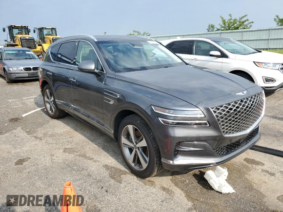 2021 Genesis GV80 with VIN KMUHBDSB1MU040490, listed as a Copart auction lot 58722915 with 49,981 mi miles and Salvage title. Bid and sale history available at DreamBid. Image 4.