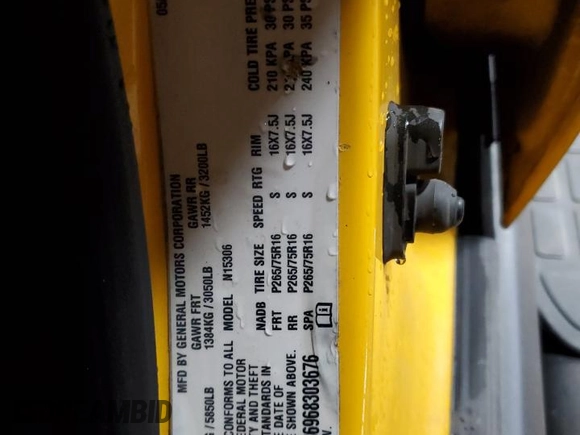 2006 Hummer H3 with VIN 5GTDN136968303676, listed as a Copart auction lot 81700064 with 93,742 mi miles and Salvage Title. Bid and sale history available at DreamBid. Image 12.