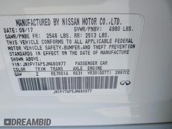 2018 Infiniti Q50 Red Sport 400 с VIN JN1FV7AP5JM460977, выставлен на аукционе IAAI как лот 41787326 с пробегом 51 490 миль миль и . История ставок и продаж доступна на DreamBid. Изображение 9.