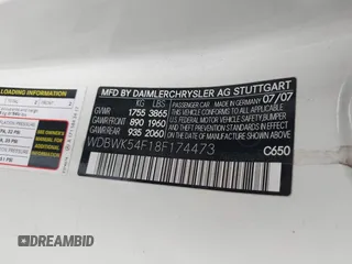 2008 Mercedes-Benz SLK 280 z VIN WDBWK54F18F174473, wystawiony jako IAAI lot #42123501 z przebiegiem 102 143 mil mil oraz . Historia ofert i sprzedaży dostępna na DreamBid. Obrazek 9.