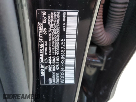 2018 Mercedes-Benz CLA 250 with VIN WDDSJ4GB3JN689255, listed as a Copart auction lot 46703534 with 71,024 mi miles and . Bid and sale history available at DreamBid. Image 13.