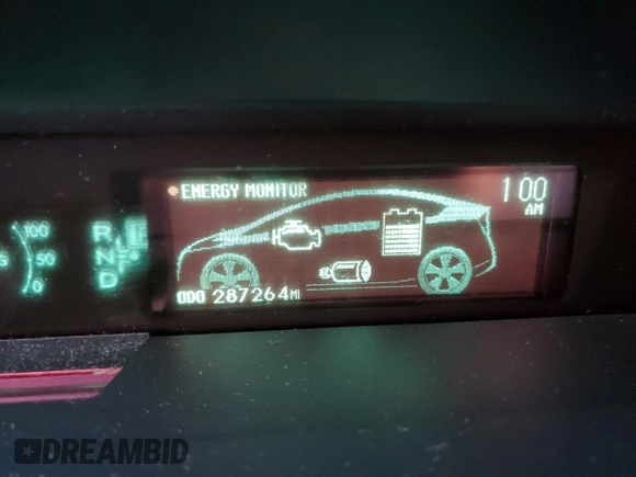 2011 Toyota Prius I with VIN JTDKN3DU8B1474686, listed as a Copart auction lot 51343785 with 287,264 mi miles and Salvage Title. Bid and sale history available at carsss.com. Image 9.