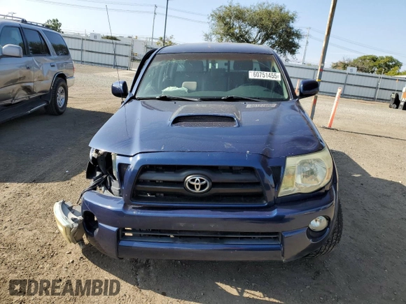 2008 Toyota Tacoma PreRunner with VIN 3TMJU62N48M059131, listed as a Copart auction lot 60751455 with 125,672 mi miles and Salvage title. Bid and sale history available at DreamBid. Image 5.