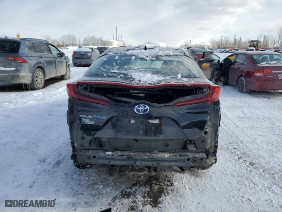2020 Toyota Prius Prime LE with VIN JTDKARFP2L3152041, listed as a Copart auction lot 44219255 with 90,648 mi miles and Salvage Title. Bid and sale history available at carsss.com. Image 6.