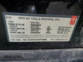 2013 Tesla Model S with VIN 5YJSA1CG1DFP03666, listed as a Copart auction lot 55698345 with 72,592 mi miles and Clean Title. Bid and sale history available at DreamBid. Image 13.