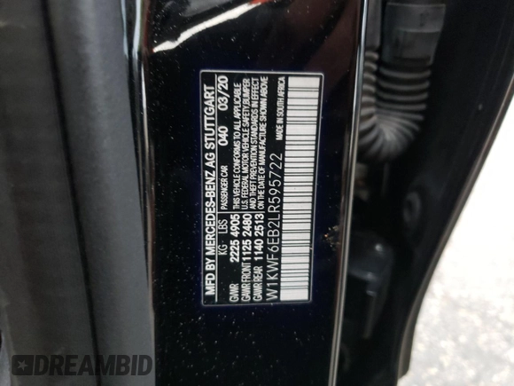 2020 Mercedes-Benz C 43 AMG with VIN W1KWF6EB2LR595722, listed as a Copart auction lot 86822694 with Not Provided miles and Salvage Title. Bid and sale history available at carsss.com. Image 12.