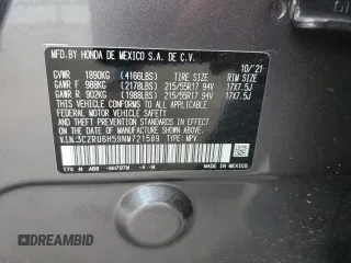 2022 Honda HR-V EX with VIN 3CZRU6H59NM721589, listed as a Copart auction lot 47931855 with 29,687 mi miles and Salvage Title. Bid and sale history available at carsss.com. Image 13.