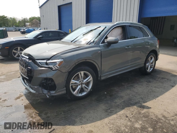 2024 Audi Q3 S line Premium with VIN WA1DECF33R1130720, listed as a Copart auction lot 59292025 with 15,949 mi miles and Salvage title. Bid and sale history available at DreamBid. Image 1.