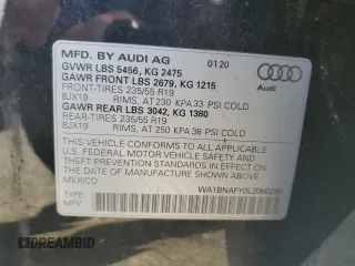 2020 Audi Q5 Premium Plus with VIN WA1BNAFY0L2060280, listed as a Copart auction lot 48486295 with 36,069 mi miles and Salvage Title. Bid and sale history available at carsss.com. Image 16.