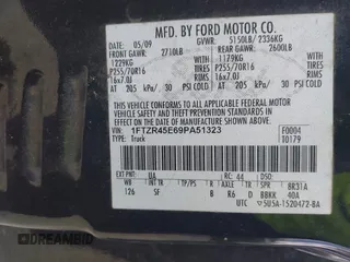 2009 Ford Ranger XLT with VIN 1FTZR45E69PA51323, listed as a IAAI auction lot 42145063 with 190,131 mi miles. Bid and sale history available at carsss.com. Image 9.