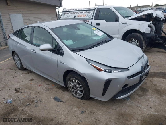 2019 Toyota Prius L Eco with VIN JTDKARFU4K3079789, listed as a IAAI auction lot 41897586 with 93,593 mi miles. Bid and sale history available at carsss.com. Image 1.