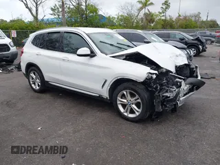 2020 BMW X3 sDrive30i with VIN 5UXTY3C04L9C53343, listed as a IAAI auction lot 41208883 with 1 mi miles. Bid and sale history available at carsss.com. Image 1.