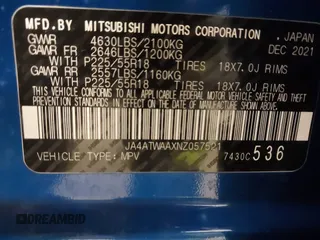 2022 Mitsubishi Eclipse Cross SE z VIN JA4ATWAAXNZ057521, wystawiony jako IAAI lot #41359901 z przebiegiem 60 227 mil mil oraz . Historia ofert i sprzedaży dostępna na DreamBid. Obrazek 9.