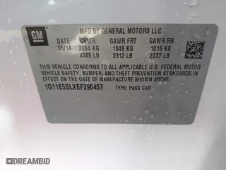 2014 Chevrolet Malibu LT with VIN 1G11E5SLXEF296457, listed as a IAAI auction lot 41814183 with 127,868 mi miles. Bid and sale history available at carsss.com. Image 9.