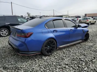 2022 BMW M3 Competition xDrive with VIN WBS43AY01NFL80708, listed as a Copart auction lot 46034615 with 0 mi miles and Salvage Title. Bid and sale history available at carsss.com. Image 3.
